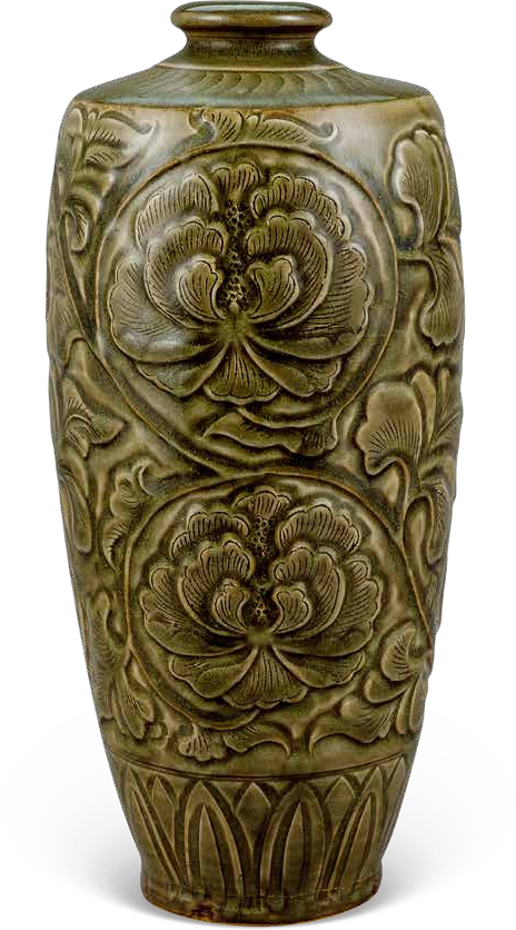 A Yaozhou Ware Meiping With Incised Peony Motifs · Song dynasty (960-1279)
